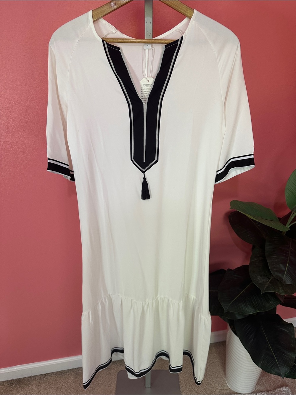 NWT Paper Crane Linen-Blend Tunic Mini Dress - Sz M